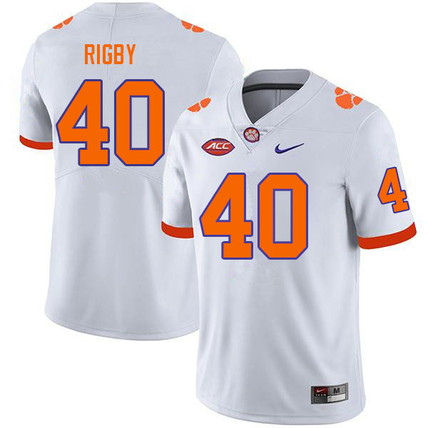 Men #40 Tristen Rigby Clemson Tigers College Football Jerseys Sale-White